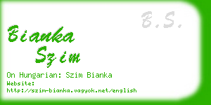 bianka szim business card